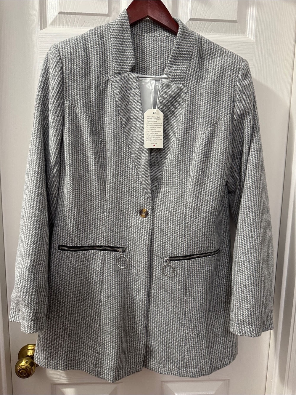 Gray Women's Knit Blazer/Jacket